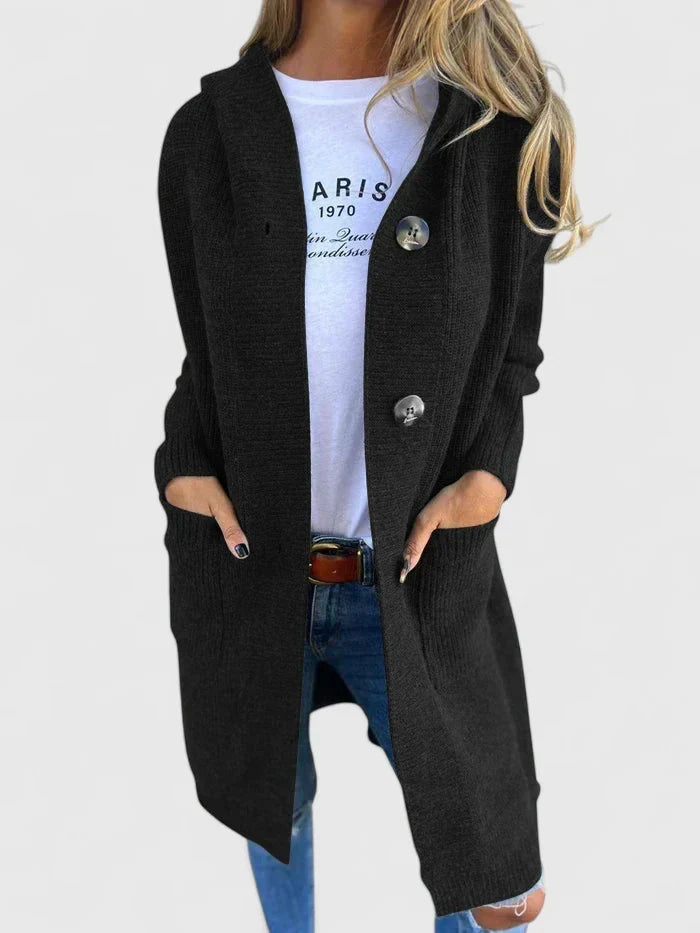 Julia | Hooded Longline Knit Cardigan