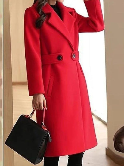 Avery | Belted Wool Blend Longline Trench Coat