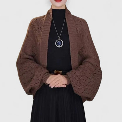Elyzianne | Convertible Shawl Open-Front Winter Cardigan