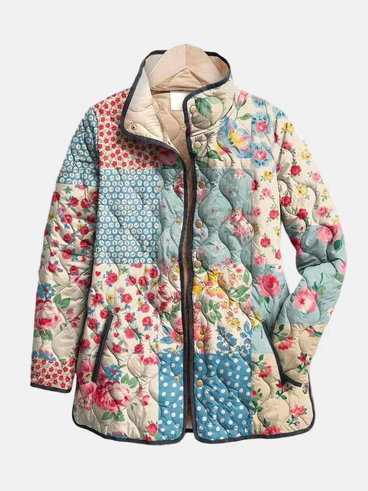 Gwyneth | Floral Print Quilted Jacket