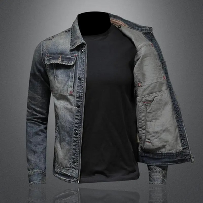 Euan | Classic Blue Denim Jacket with Chest Pockets