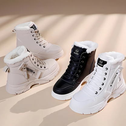 Grace | Fleece Lined Lace Up Platform Winter Ankle Boots