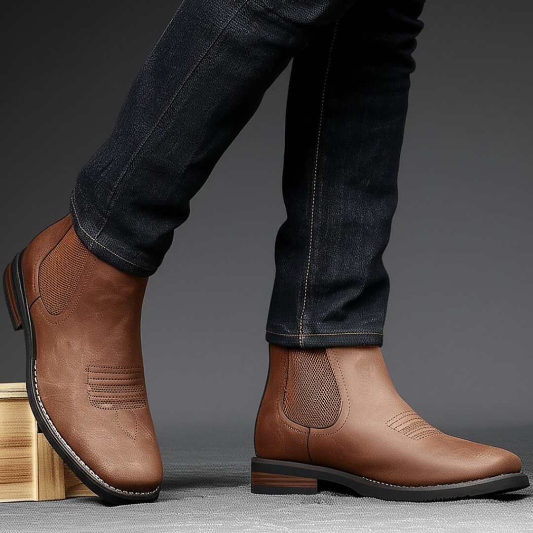 Barnabas | Slip-On Leather Chelsea Boots with Elastic Sides