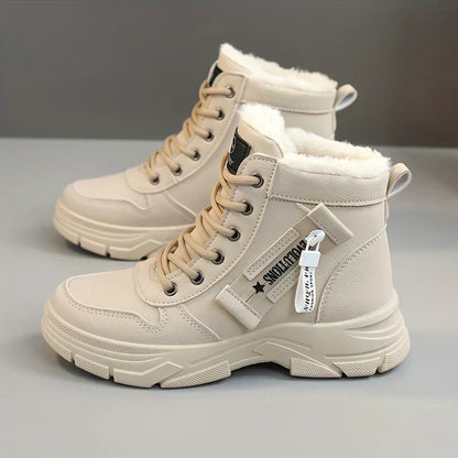 Grace | Fleece Lined Lace Up Platform Winter Ankle Boots