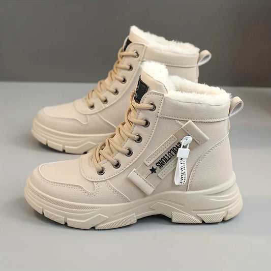 Grace | Fleece Lined Lace Up Platform Winter Ankle Boots