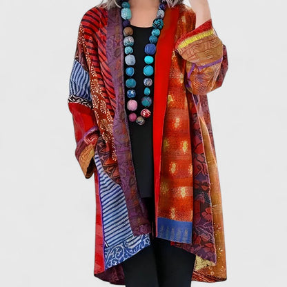 Calirenne | Flattering Drape Refined Collar Elegant Cardigan