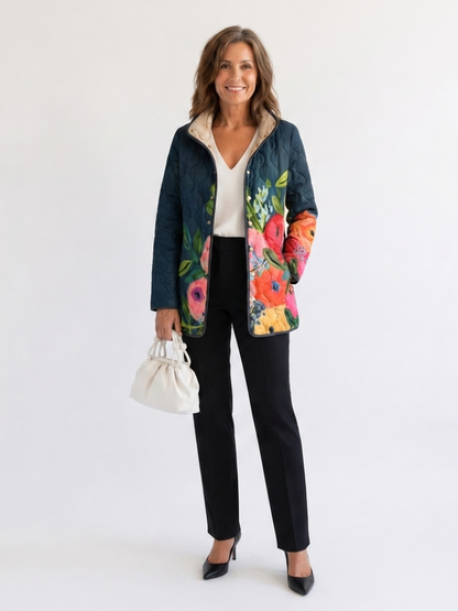 Lydia | Vintage Botanical Floral Quilted Jacket