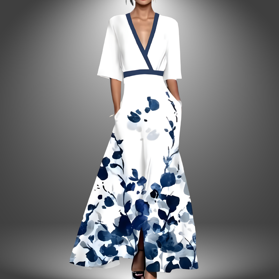 Cecily | Floral V-Neck Maxi Dress