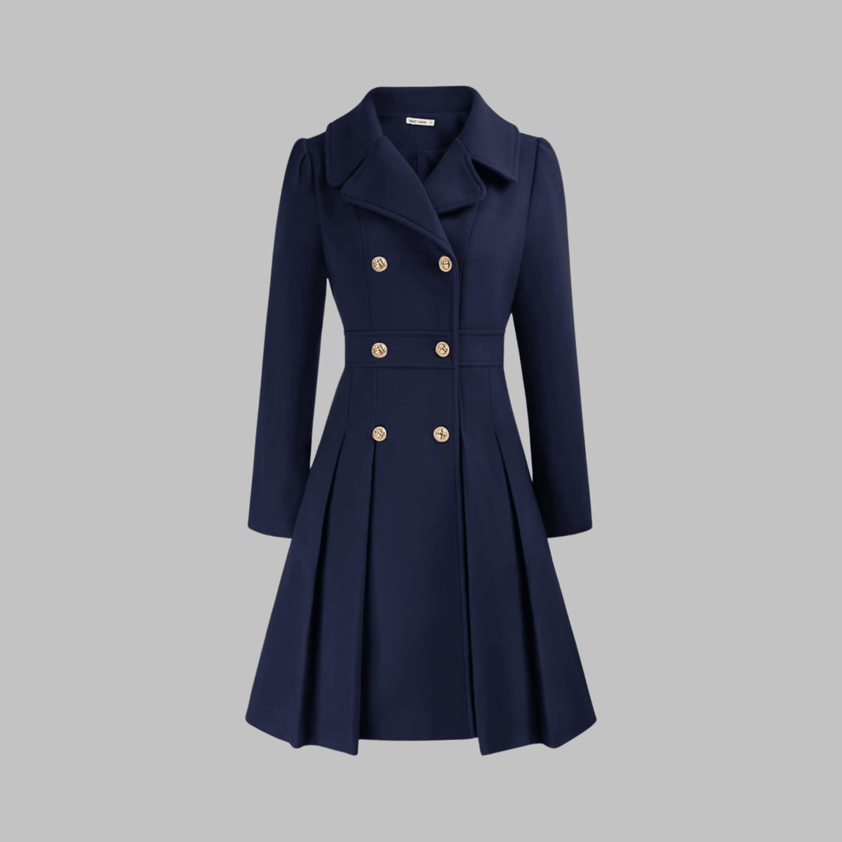 Marlow | Double-Breasted Fit and Flare Pleated Winter Coat