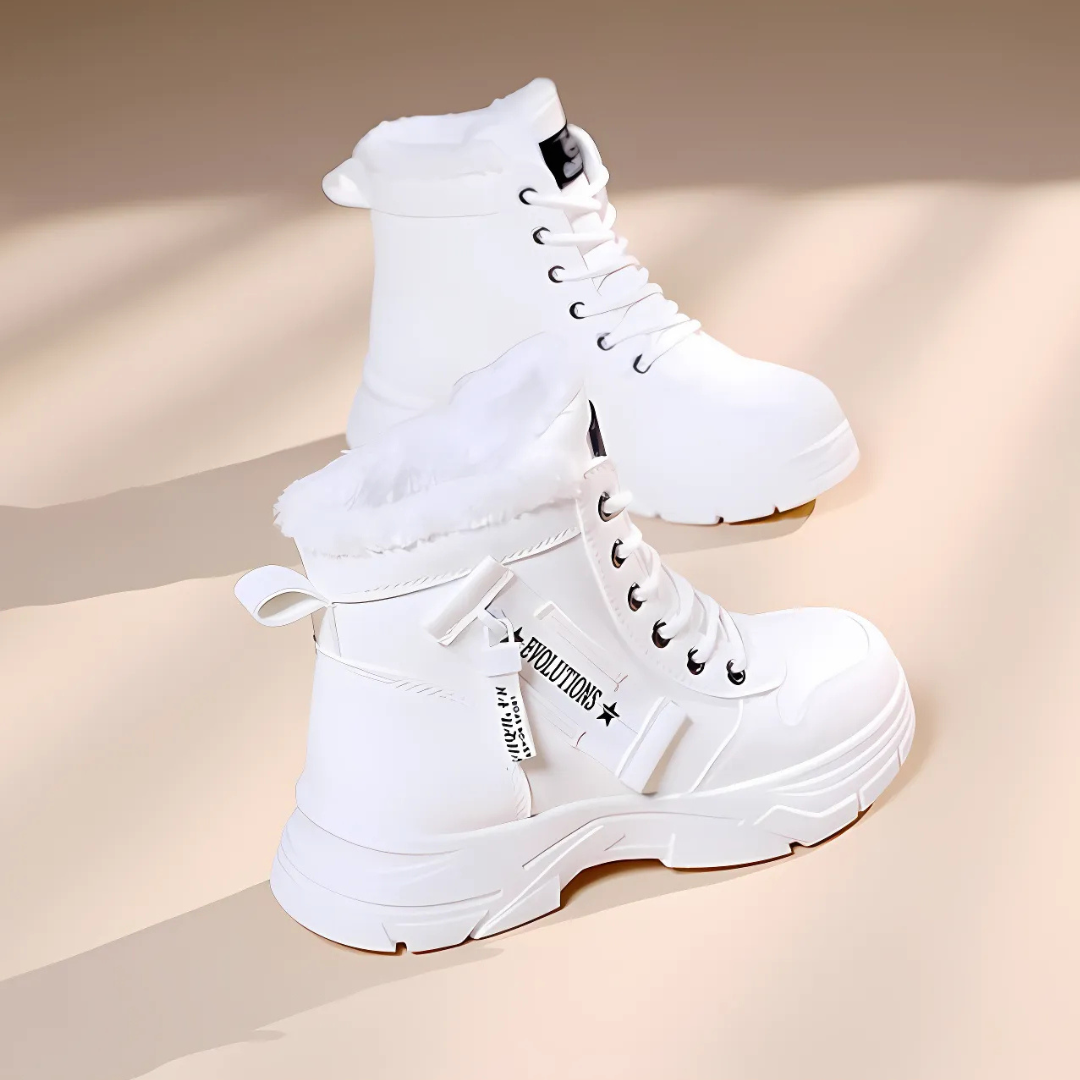 Grace | Fleece Lined Lace Up Platform Winter Ankle Boots
