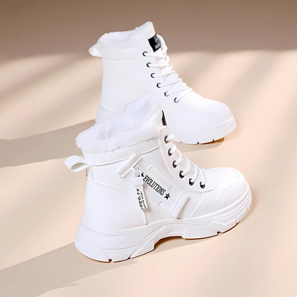 Grace | Fleece Lined Lace Up Platform Winter Ankle Boots