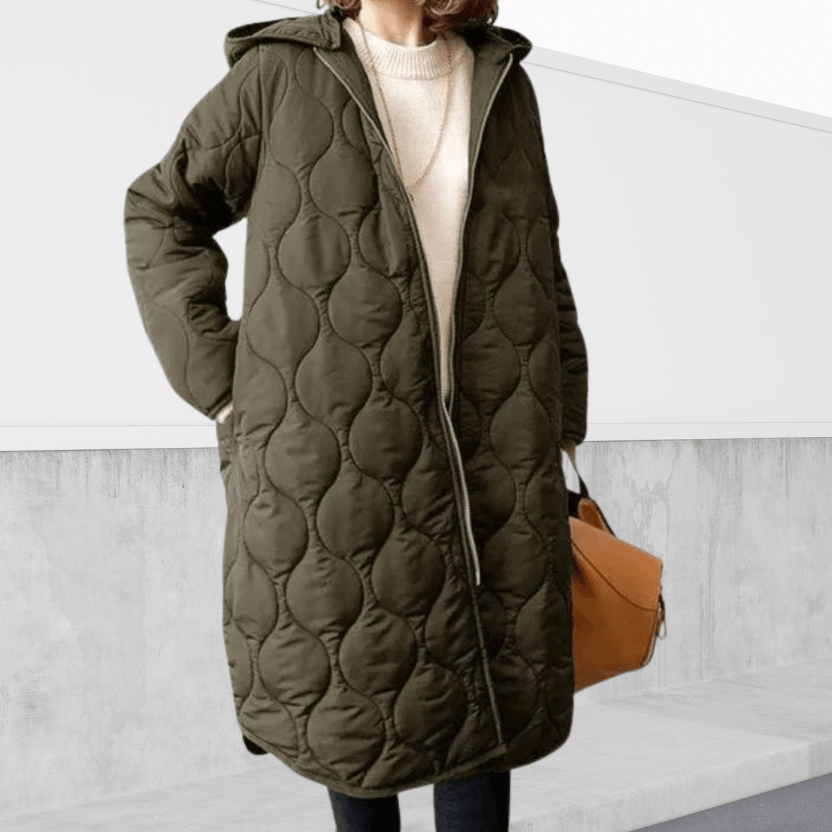 Elara | Oversized Quilted Hooded Longline Parka Coat