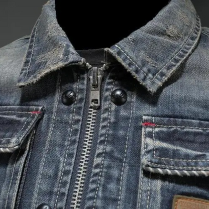 Euan | Classic Blue Denim Jacket with Chest Pockets