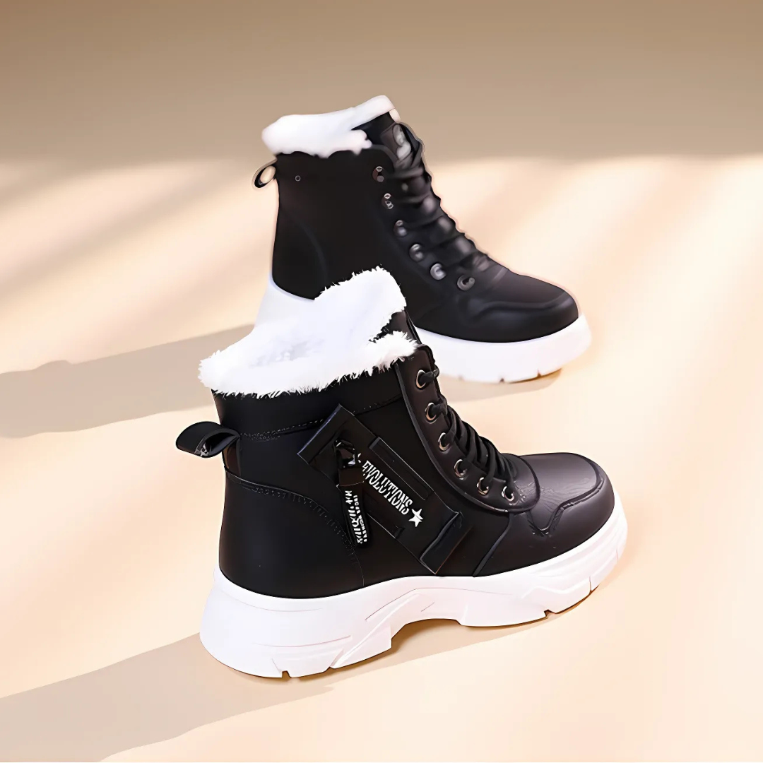 Grace | Fleece Lined Lace Up Platform Winter Ankle Boots