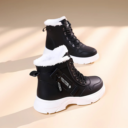 Grace | Fleece Lined Lace Up Platform Winter Ankle Boots