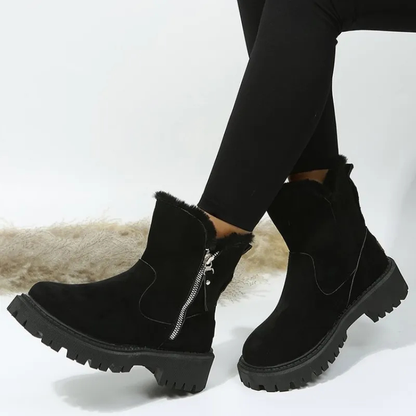Lindsay | Suede Faux Fur Platform Orthopaedic Ankle Boots