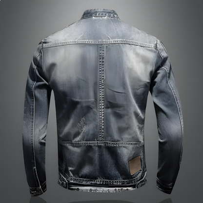 Ivo | Biker-Style Denim Jacket with Studs and Buckles