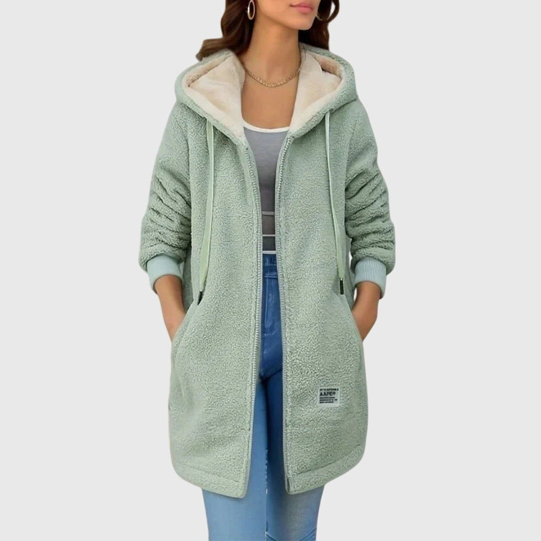 Hollin | Winter Warm Longline Sherpa Fleece Hooded Jacket