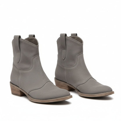 Mia | Suede Western Cowboy Block Heel Ankle Boots