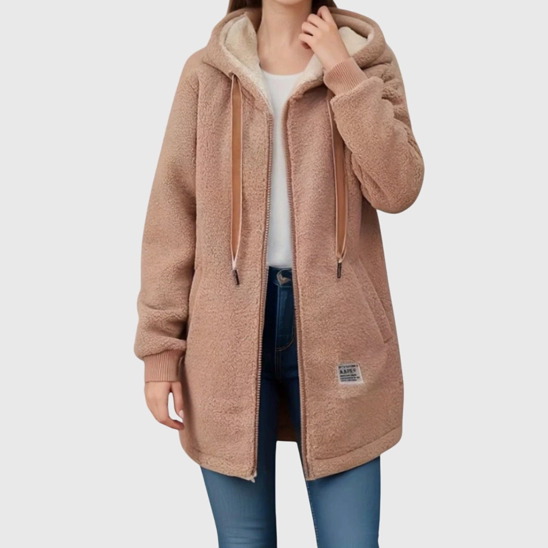 Hollin | Winter Warm Longline Sherpa Fleece Hooded Jacket