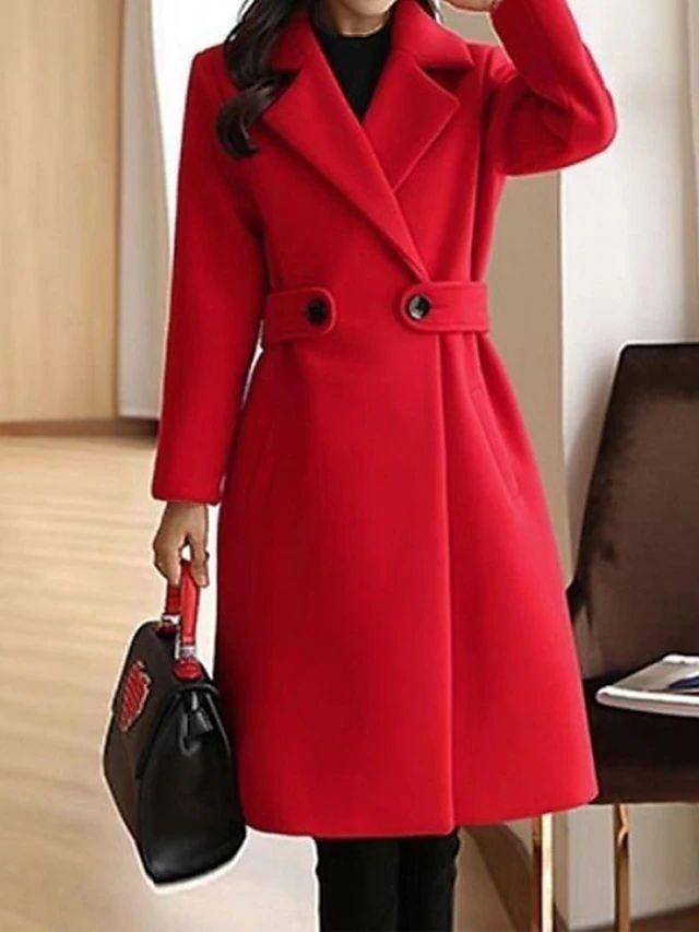 Avery | Belted Wool Blend Longline Trench Coat