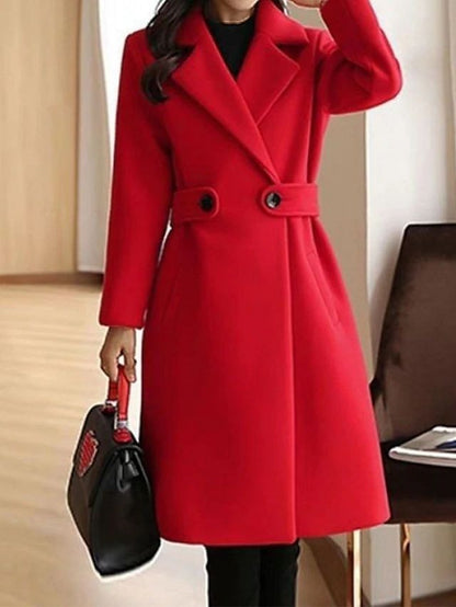 Avery | Belted Wool Blend Longline Trench Coat