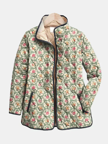 Niamh | Vintage Floral Art Print Quilted Jacket