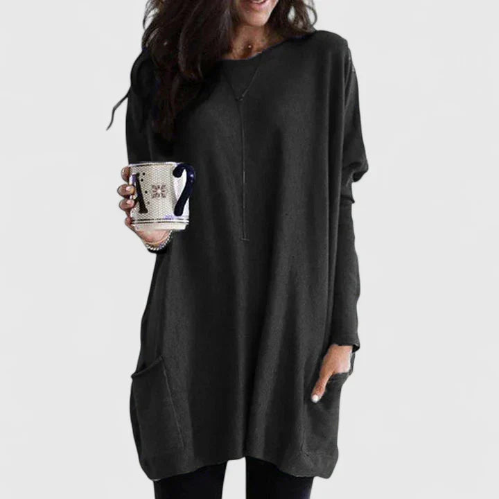 Kelly | Tunic Knit Pocket Detail Jumper