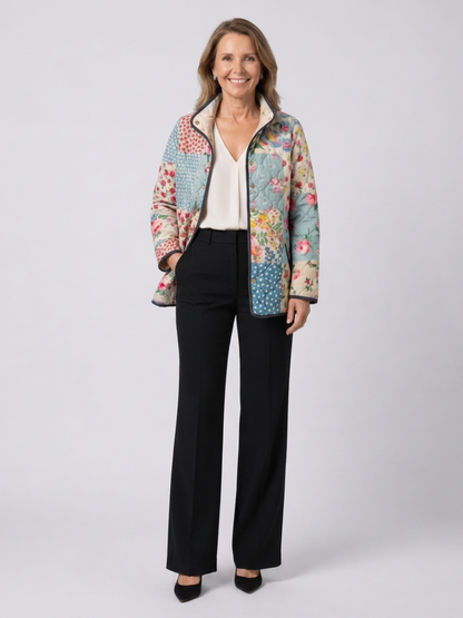 Gwyneth | Floral Print Quilted Jacket