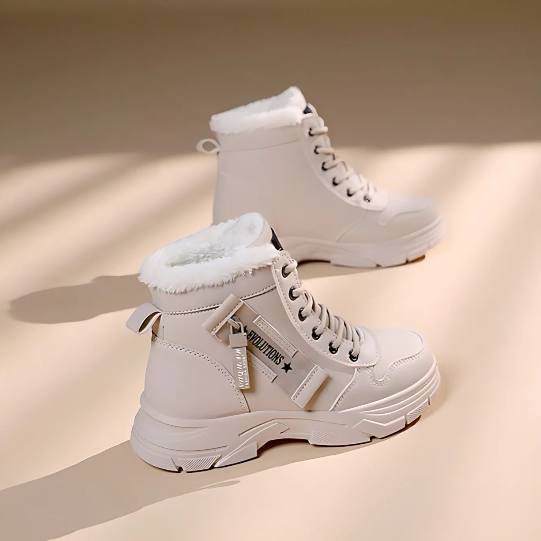 Grace | Fleece Lined Lace Up Platform Winter Ankle Boots