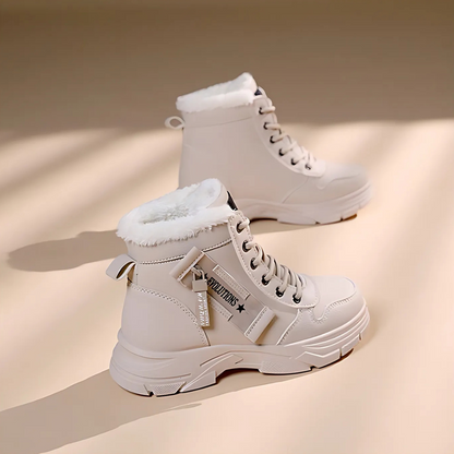 Grace | Fleece Lined Lace Up Platform Winter Ankle Boots