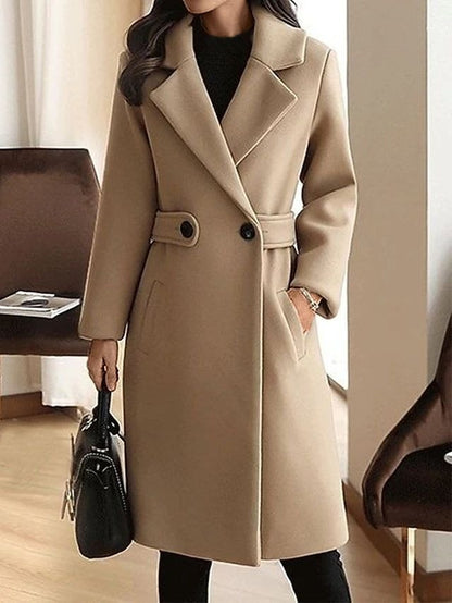 Avery | Belted Wool Blend Longline Trench Coat