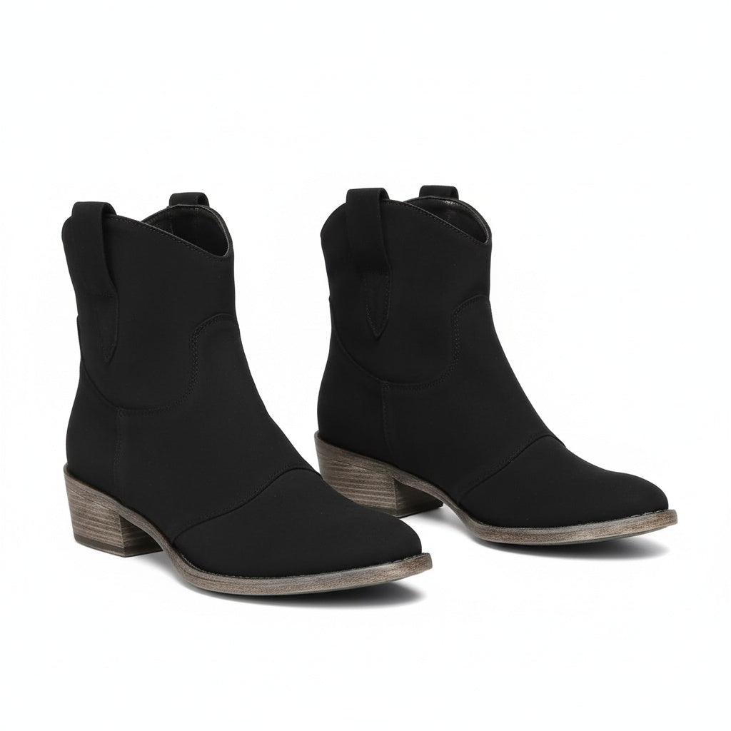 Mia | Suede Western Cowboy Block Heel Ankle Boots