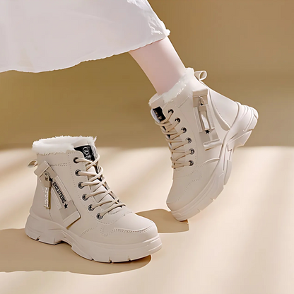 Grace | Fleece Lined Lace Up Platform Winter Ankle Boots