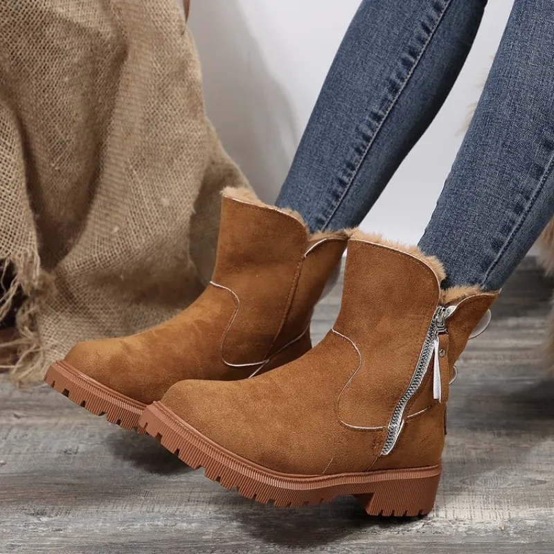 Lindsay | Suede Faux Fur Platform Orthopaedic Ankle Boots