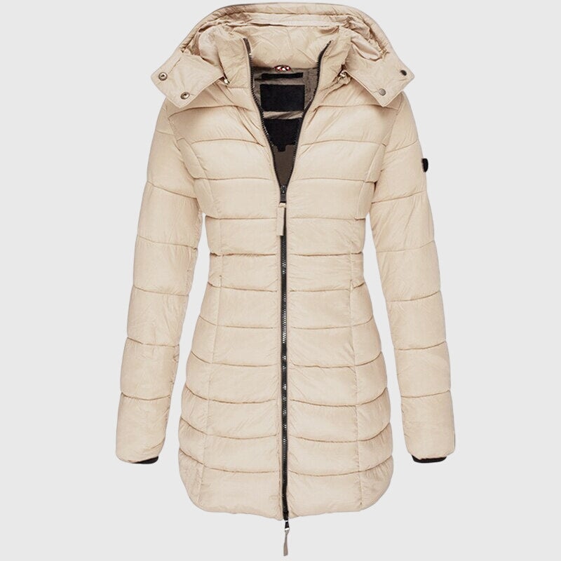 Kiera | Quilted Waterproof Hooded Longline Puffer Coat