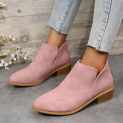 Larkin | Cut-Out Block Heel Pointed Chelsea Boots