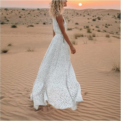 Catherine | Boho Sleeveless V-Neck Maxi Dress