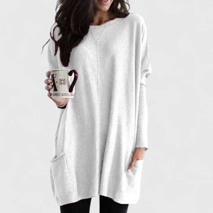 Kelly | Tunic Knit Pocket Detail Jumper