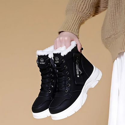 Grace | Fleece Lined Lace Up Platform Winter Ankle Boots