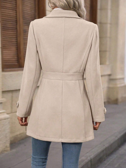 Lavinia | Tailored Button Front Trench Coat with Belt Tabs