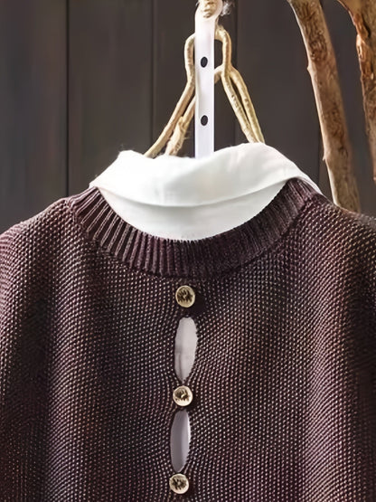 Rorie | Relaxed Fit Button Accents Winter Cardigan