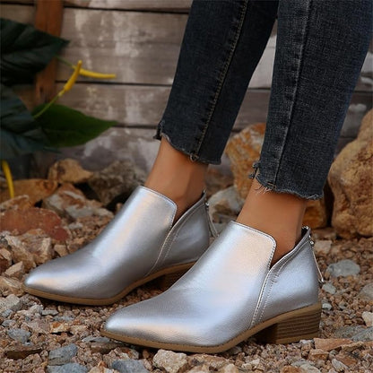 Larkin | Cut-Out Block Heel Pointed Chelsea Boots