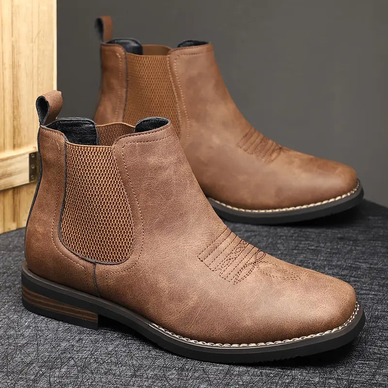 Barnabas | Slip-On Leather Chelsea Boots with Elastic Sides