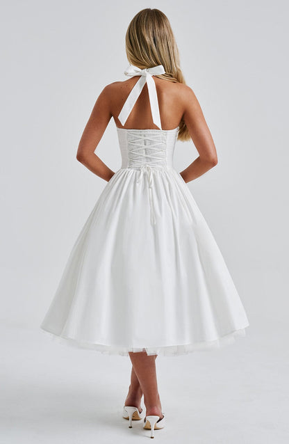 Cecilia | Women's Halter Midi Wedding Guest Dress