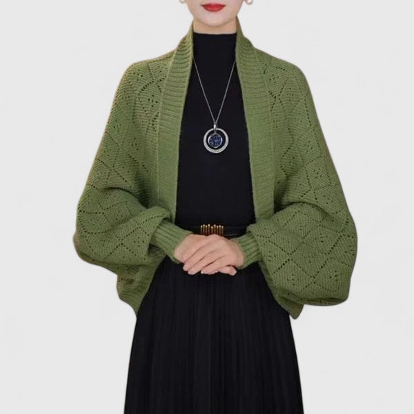 Elyzianne | Convertible Shawl Open-Front Winter Cardigan