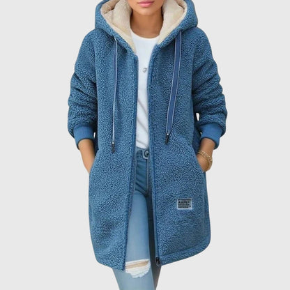Hollin | Winter Warm Longline Sherpa Fleece Hooded Jacket