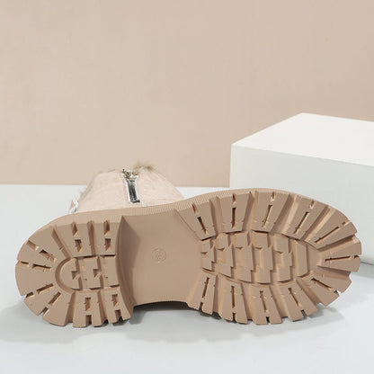 Sadie | Suede Fleece Lined Slip On Winter Ankle Boots