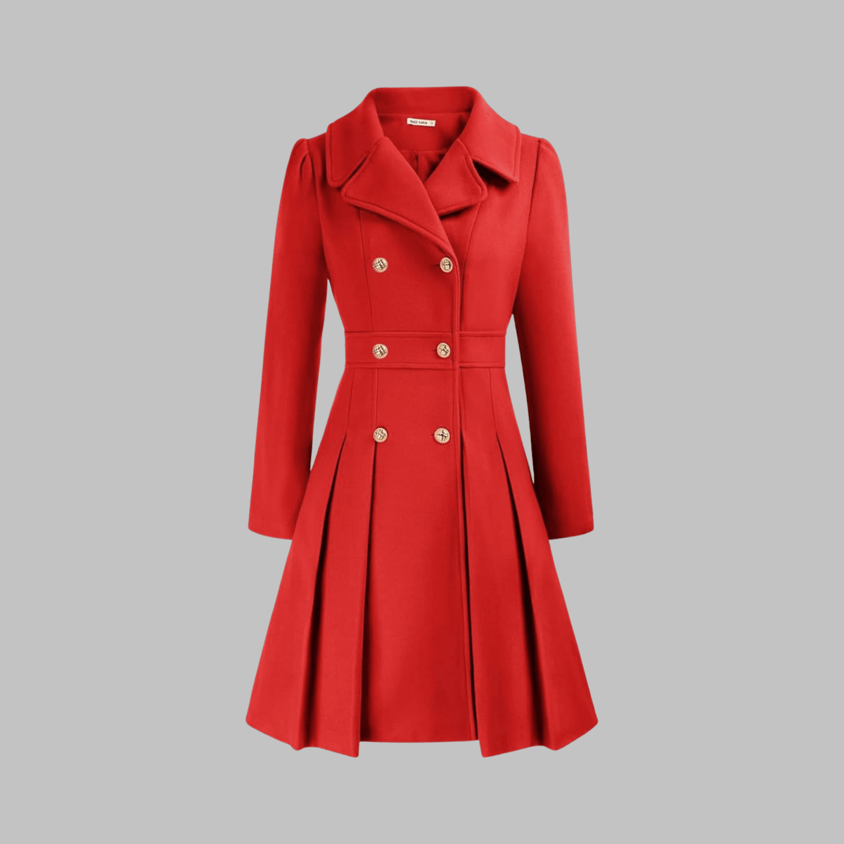 Marlow | Double-Breasted Fit and Flare Pleated Winter Coat