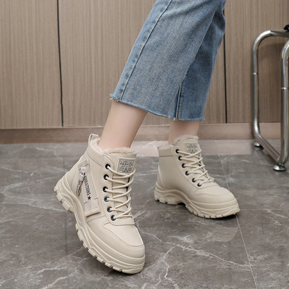 Grace | Fleece Lined Lace Up Platform Winter Ankle Boots